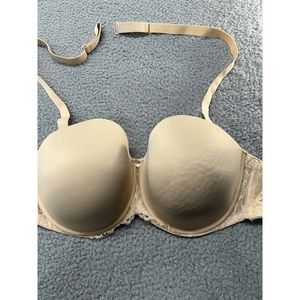 Auden Lightly Lined Strapless 46C Bra Brassiere T-Shirt Bra Bow Lace